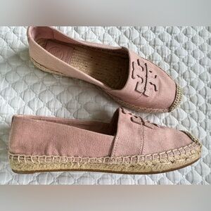 Tory Burch Weston Canvas Flat Espadrilles in Seashell Pink Women's Size 5.5